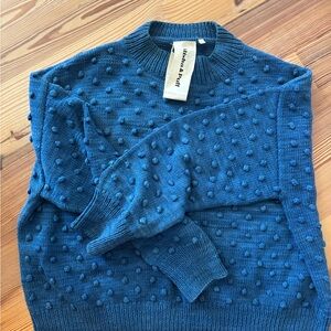 Misha And Puff Textured Blue Sweater